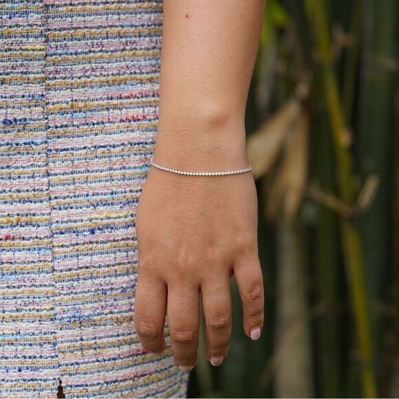 14K Real Gold Tennis Bracelet | Perfect Birthday Gift for Her | Minimal Jewelry - Picture 9 of 10